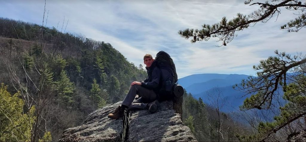 Caleb hiking Torry Ridge 2020